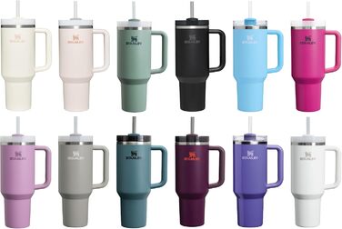 Термокружка Stanley Quencher H2.0 Flowstate 1.2 л з трубочкою, нержавіюча сталь, термос-пляшка, зберігає холод до 48 годин, без BPA, підходить для миття в посудомийній машині