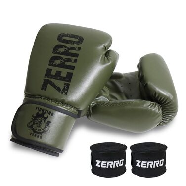 Боксерські рукавички ZERRO для кікбоксингу, тайського боксу та MMA, 12 oz, зелені