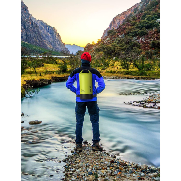 Водонепроникний мішок Glymnis 20L Dry Bag - мішок для активного відпочинку, плавання, кемпінгу (світло-зелений)