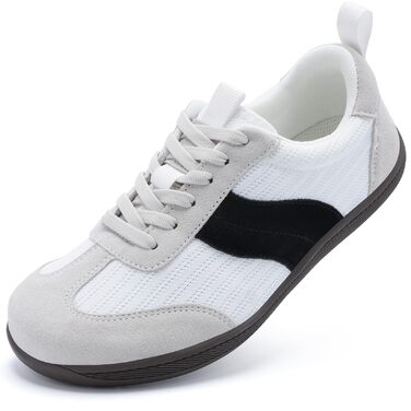 Жіночі широкі кеди для фітнесу та бігу Barfußschuhe (40 EU, сіро-чорні). Легкі дихаючі кросівки з широкою носковою частиною, Zero Drop