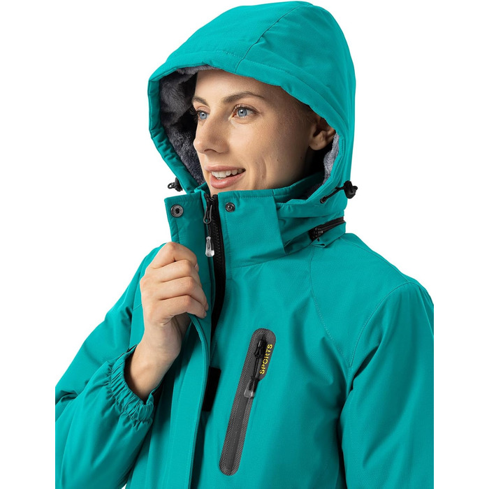 Жіноча зимова куртка для активного відпочинку Windstopper® Softshell, водонепроникна, з підкладкою з флісу, синього кольору, з капюшоном