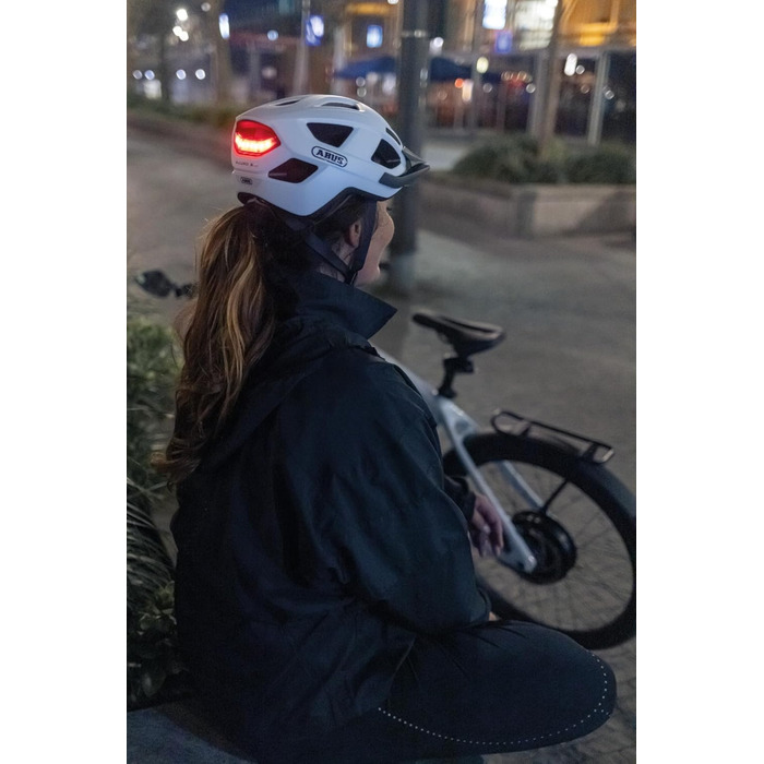 ABUS велосипедний шолом Aduro 3.0 LED з підсвіткою, спортивний міський шолом для дорослих, жовтий (52-58 см)