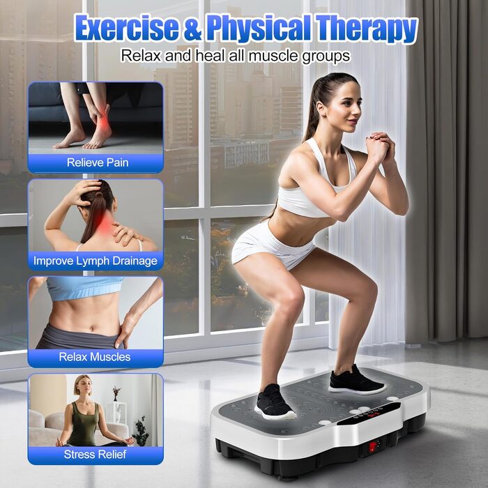 Віброплатформа для дому 2025: тренажер для схуднення та м'язового тонусу, 200 рівнів інтенсивності, 58 см, до 150 кг