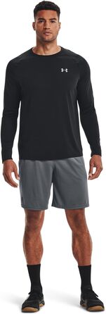 Чоловічі спортивні шорти Under Armour UA Tech Mesh дихаючі з кишенями, вільний крій, Pitch Gray, розмір XS