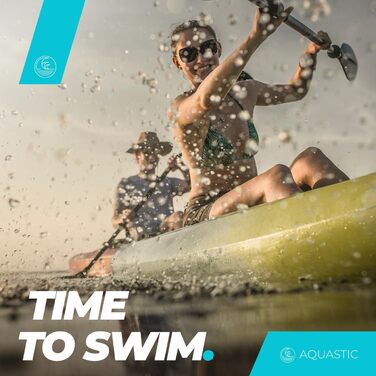 Двочастинне весло для каное AQUASTIC 220 см, легкий алюміній, міцне асиметричне скловолоконне лопато, чорне