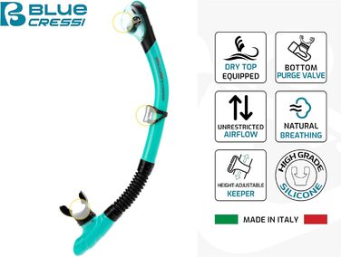 Маска для снорклінгу та дайвінгу Cressi Horizon (Чорний/Чорний) з 4 змінними лінзами, комплект маска+трубка Scilla Top Dry