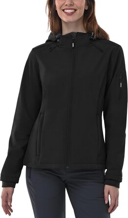 Жіноча водонепроникна мембранна куртка Outdoor Ventures Softshell — дихаюча вітрозахисна функціональна куртка з капюшоном, XL, чорна