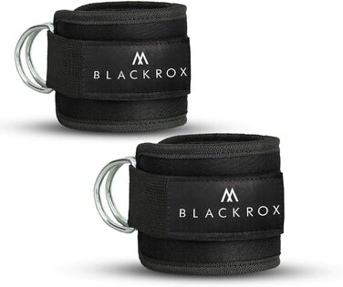 BLACKROX Манжети на щиколотку для тренажера, 2 шт., для фітнесу та тренувань, універсальні, чорні