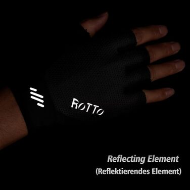 Велосипедні рукавички ROTTO напівпальцеві, з підкладкою, унісекс, чорні, розмір S