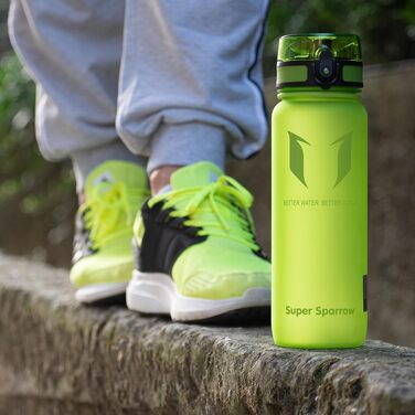 Спортивна пляшка для води Sparrow 750 мл, Tritan, без BPA, герметична з кришкою Flip Top, колір Glossy-Frucht Grün — для фітнесу, школи, офісу та подорожей