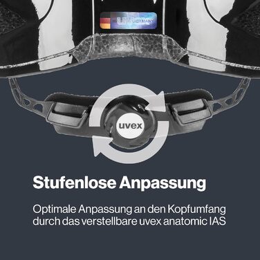 Шолом uvex active: безпечний універсальний шолом для жінок та чоловіків, регульований розмір, розширюється світлодіодним ліхтариком, чорний глянцевий, 52-57 см, Single