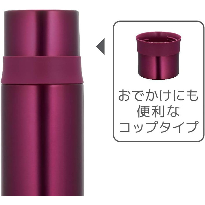 Термос-пляшка Thermos FFM-351 з нержавіючої сталі, 350 мл, вузька, бордова
