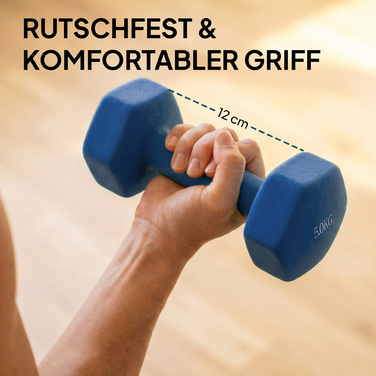 Набір гантелей 3 пари, короткі гантелі з підставкою для зберігання, неслизькі ручки, 1-5 кг, шестигранні