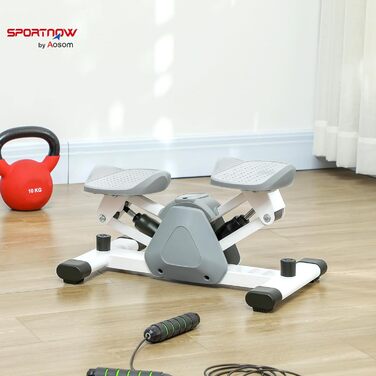 Міні-степер SPORTNOW для дому з LCD-дисплеєм, неслизькі педалі, до 100 кг, для фітнесу, тренування ніг, сірий