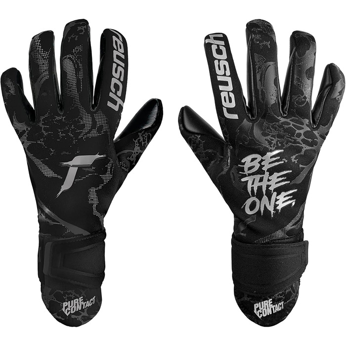 Воротарські рукавички Reusch Pure Contact Infinity для дорослих, чорні, розмір 10.5, з відмінним зчепленням та внутрішнім швом