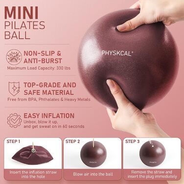 Набір для пілатесу: кільце 38 см, м'яч, гумки для фітнесу | Набір для занять пілатесу вдома (сливовий фіолетовий)