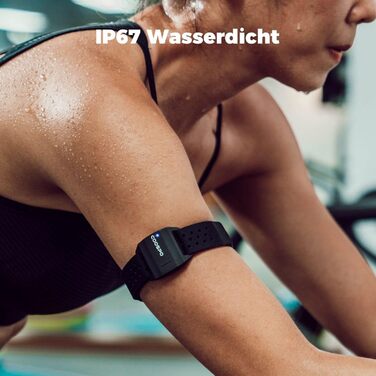 Фітнес-браслет COOSPO з пульсометром: оптичний датчик, Bluetooth 4.0, ANT+, сумісний з iFit, Polar, Strava, Wahoo, Garmin, Peloton, чорний