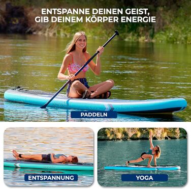 SUP дошка SereneLife надувна з вікном та тримачем для GoPro, 305 x 81 см. Комплект для Stand Up Paddling. Стабільна, нековзка, для підлітків та дорослих