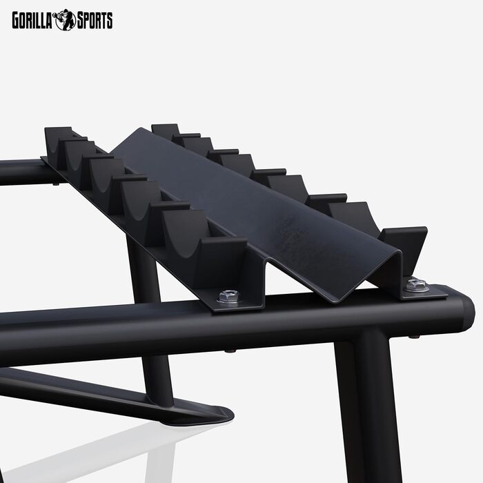 Стійка для гантелей GORILLA SPORTS, 2-рівнева, 121x65x100 см, до 250 кг, сталева, підставка для гантелей, органайзер для гантелей