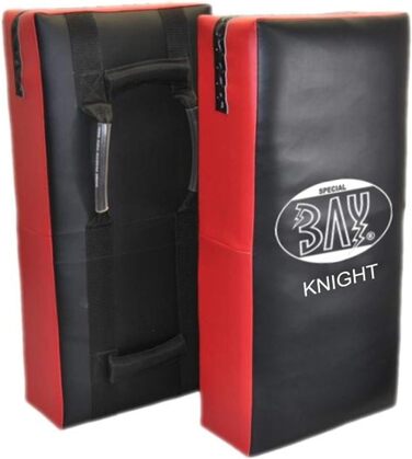 Боксерський щит BAY Knight 75x36x17 см, надміцний PU шкіра, чорний/червоний, ударна подушка для кікбоксингу, муай-тай, тайського боксу