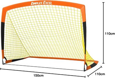 М'яка сітка для футбольних воріт Dimples Excel для саду та вулиці, 5x3.6 FT, помаранчево-чорна