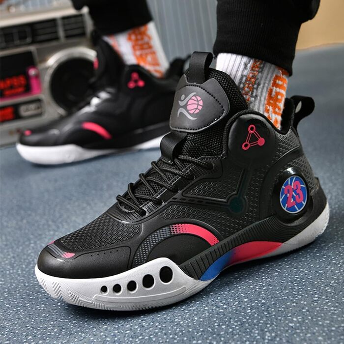 Баскетбольні кросівки для чоловіків та жінок, High Top, антиковзаючі, для занять спортом та прогулянок, зелені (38 EU, чорні)