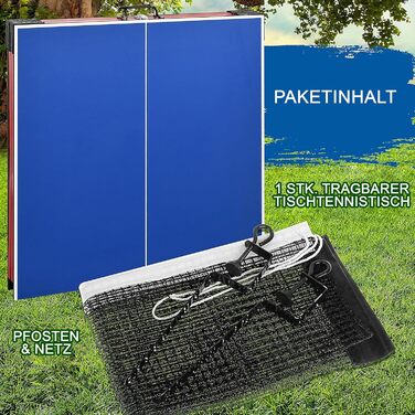 Портативний набір для настільного тенісу SereneLife середній: сітка, ракетки, стійка