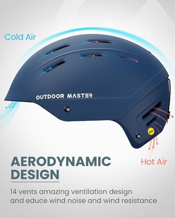 Шолом гірськолижний OutdoorMaster Kelvin II MIPS синій матовий - для чоловіків, жінок та підлітків