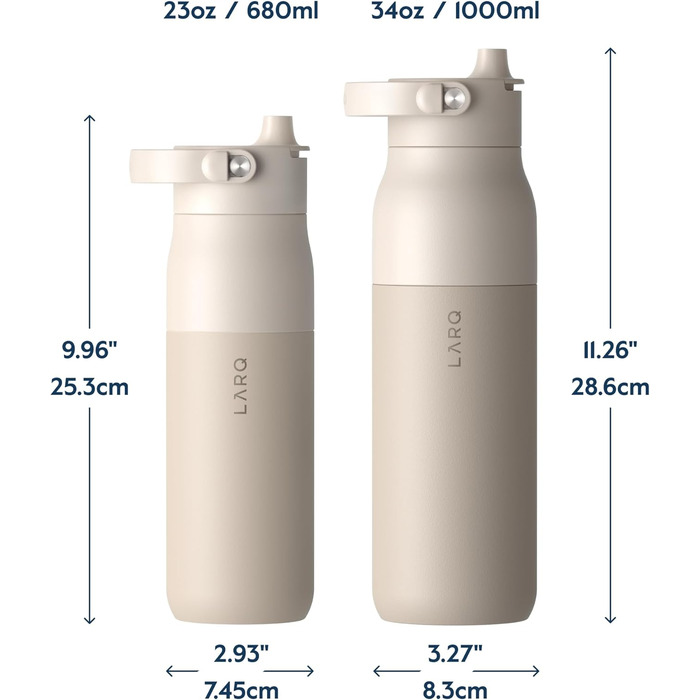 Термобутилка LARQ Swig Top 680 мл, ізольована нержавіюча сталь, широкий отвір, BPA-free, для води, спорту і подорожей, чорна обсидіанова