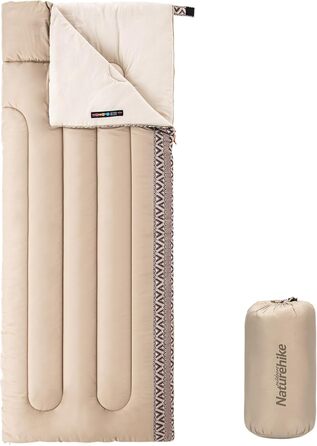 Спальний мішок Naturehike для дорослих та дітей: водонепроникний, легкий, 3-4 сезони, 190 x 75 см, кремовий