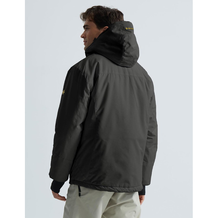 Куртка GEMYSE для чоловіків, водонепроникна, вітронепроникна, з підкладкою, зимова куртка з капюшоном для спорту, відпочинку, активного відпочинку на природі (сірий колір, розмір S)