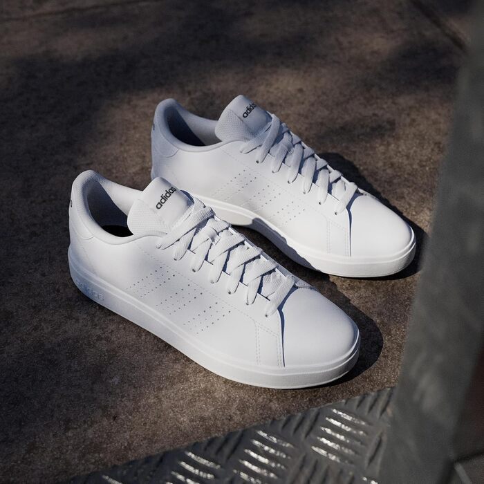 Кросівки adidas Advantage Base 2.0 унісекс, білі з зеленим (Cloud White/Collegiate Green), розмір 42 2/3 EU