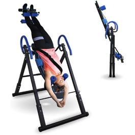 Інверсійний стіл Mobiclinic Fitness, складаний, сталевий, з регулюванням нахилу до 180°, до 120 кг, з подушкою для попереку та підголівником, 4 системи безпеки, для розтяжки та вправ на прес
