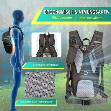 Велосипедний рюкзак ONETOALL 15 л, водонепроникний, антивандальний, з сіткою для шолома та дощовиком, компактний туристичний рюкзак зі знімним поясом для їзди на велосипеді, походів, спорту та щоденного використання