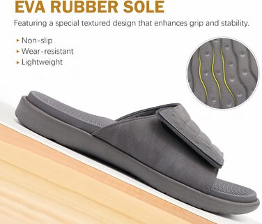 Чоловічі сандалі ONCAI з регульованими ремінцями, відкритим носком, сірі (48 EU)