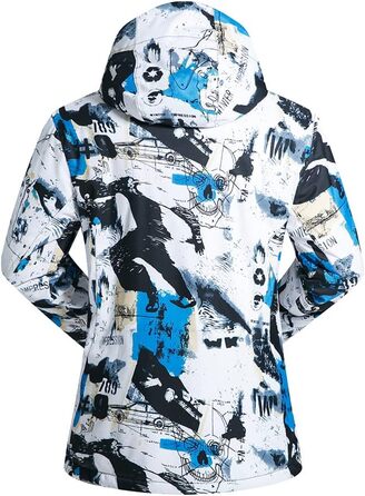 Костюм для катання на лижах (чоловічий) - комплект куртка та штани, зимовий, водонепроникний, вітронепроникний, з капюшоном, блакитний, XXL