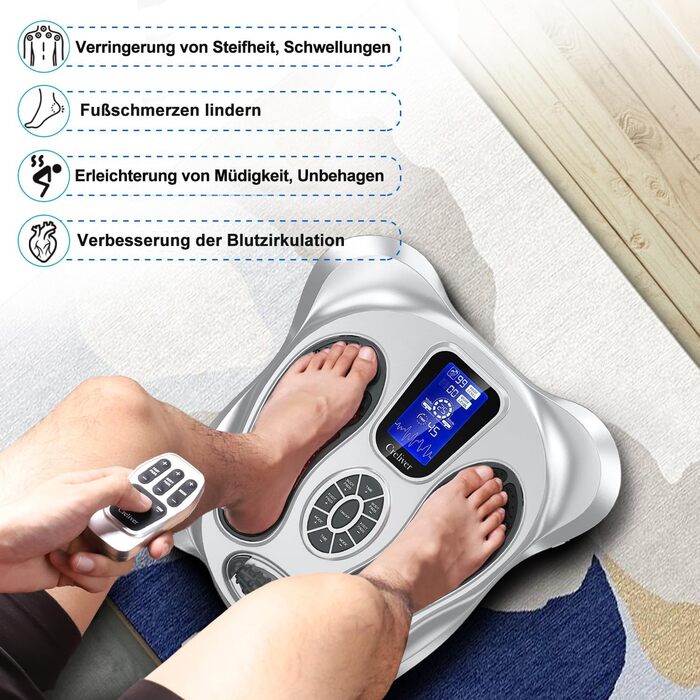 Стимулятор кровообігу для ніг і стоп Durchblutungsstimulator Plus, 99 рівнів, 25 режимів, проти болю, втоми, набряків