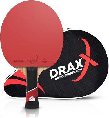 Набір для настільного тенісу DRAXX SPORTS Carbon | 5-зірковий клас | Для професіоналів та досвідчених гравців | Зміцнена захисна сумка | Для тренувань та змагань