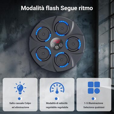 Боксерський тренажер NVKHG з музикою, портативний Bluetooth, для дорослих та дітей, з боксерськими рукавичками, обладнання для дому, офісу, фітнес-клубу XL