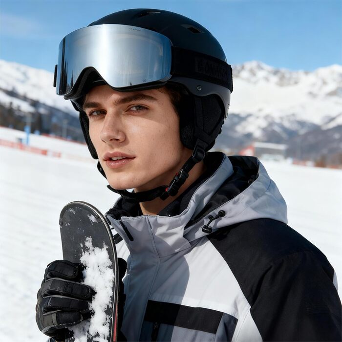 Скі-маска VCOROS OTG для унісекс, YH227 – сноуборд маска з антиковзним ремінцем, захистом від УФ та запобіганням запотіванню, регульовані скі-окуляри з покриттям REVO, скі-маски для катання на лижах 01-Срібло/Чорний (VLT13%)