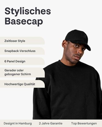 Кепка-снэпбек Johnny Urban Dean унісекс, регульована база-кепка, чорна (один розмір)