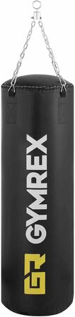Боксерський мішок Gymrex, наповнений, для дорослих, Ø 40 x 120 см, підвісний, з чотириточковим сталевим ланцюгом, для дому, для боксу, пісочний мішок