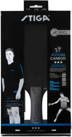 Настільна ракетка STIGA 3-Star Future Carbon, чорна/червона, карбонова, для професіоналів