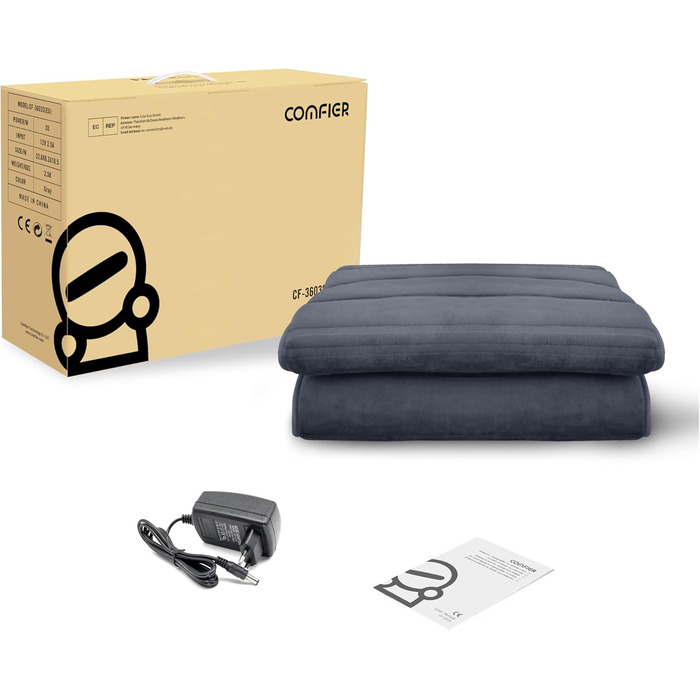 Електрична масажна килимок Comfier з підігрівом для повного тіла, з 10 моторами, 2 терапевтичними подушками, 5 режимами масажу та 3 рівнями вібрації. Подарунчий набір