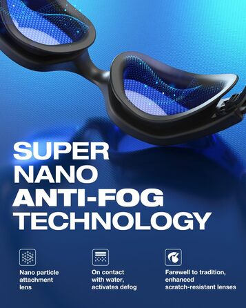 Окуляри для плавання ZIONOR G1 NAVA Anti-Fog (антизапітні), дорослі, унісекс, 100% UV-захист, чорно-сині