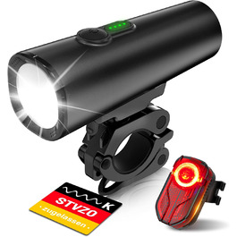 Набір велосипедних ліхтарів SFGSUP LED з USB зарядкою, водонепроникні (IPX5), схвалені StVZO