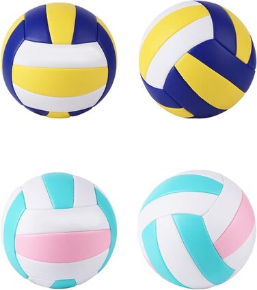 Волейбольний м'яч Perfeclan стандартного розміру 5 для залу, ігор та відпочинку (рожевий, зелений, білий) з насосом