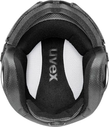Гірськолижний шолом uvex Instinct Visor з візором, для жінок та чоловіків, регулювання розміру, біло-чорний матовий, 59-61 см
