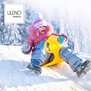 LILENO SPORTS дитячий сніговий попорутчер для катання, пластиковий санний диск для всієї родини, набір з 4 різнокольорових санок для дітей та дорослих