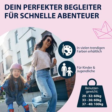 Інлайнери Hudora Mia/Leon - роликові ковзани для дітей та дорослих, розміри 29-32, регульовані, стильні